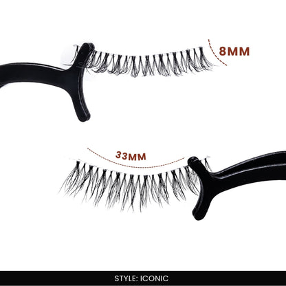 Iconic False Eye Lashes | Medium Occasion Wear | Vegan Cruelty-Free | Pair of 10