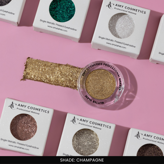 Champagne Single Metallic Pressed Eyeshadow | Pigmented | Long-Wearing