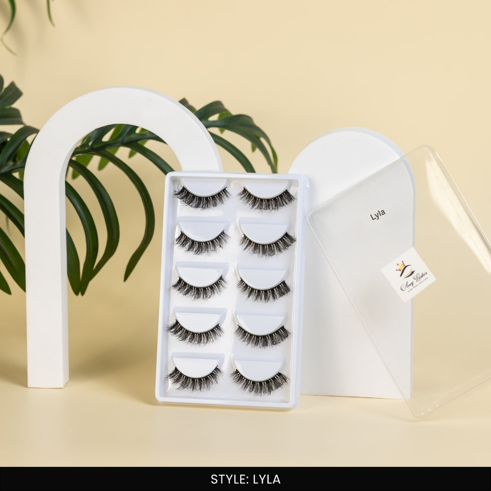 Lyla False Eye Lashes | Natural Daily Wear | Vegan Cruelty-Free | Pair of 5