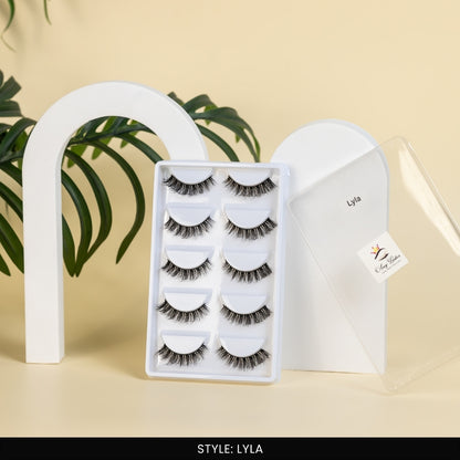 Lyla False Eye Lashes | Natural Daily Wear | Vegan Cruelty-Free | Pair of 5