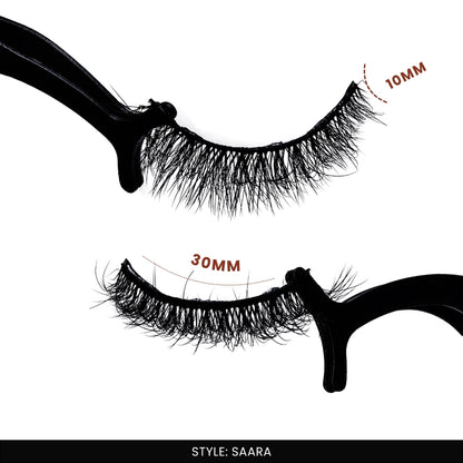 Saara False Eye Lashes | Medium Occasion Wear | Vegan Cruelty-Free | Pair of 10
