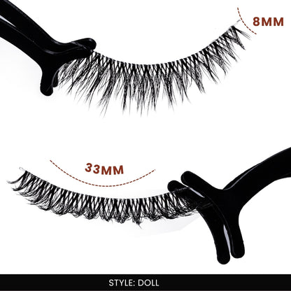 Doll False Eye Lashes | Medium Occasion Wear | Vegan Cruelty-Free | Pair of 10