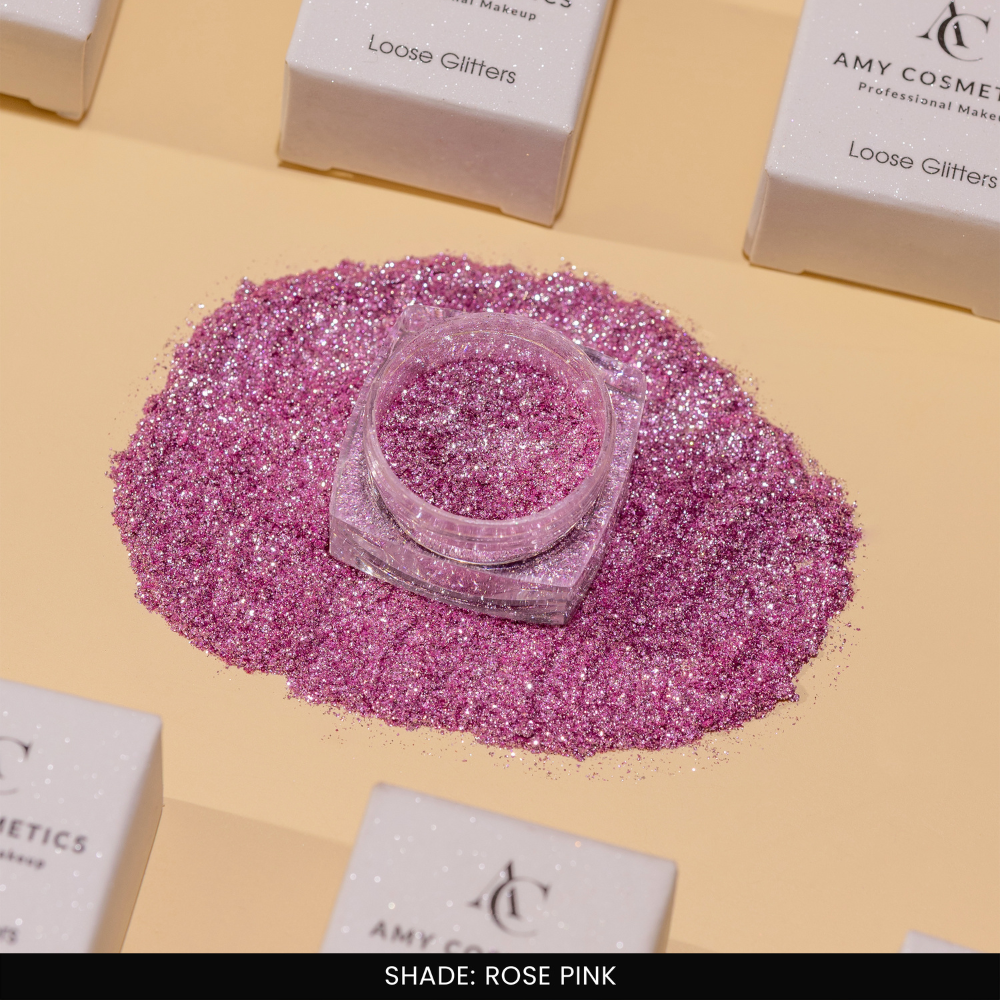 Rose Pink Loose Glitters | Cosmetic Grade | Face and Body Use
