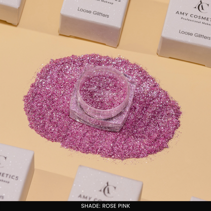 Rose Pink Loose Glitters | Cosmetic Grade | Face and Body Use
