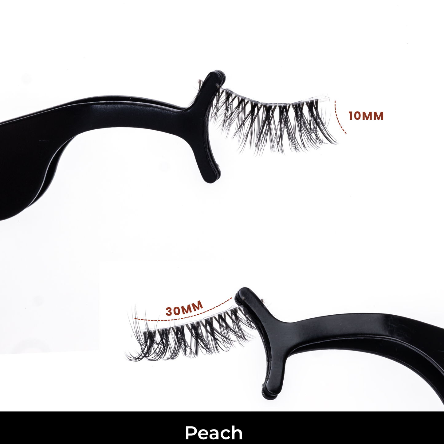 Peach False Eye Lashes | Medium Occasion Wear | Vegan Cruelty-Free | Pair of 10