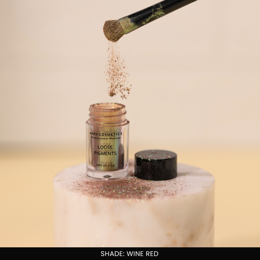 Wine Red Loose Pigments | Highly Pigmented Eyeshadow Powder | Shimmer Finish