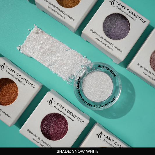 Snow White Single Metallic Pressed Eyeshadow | Pigmented | Long-Wearing