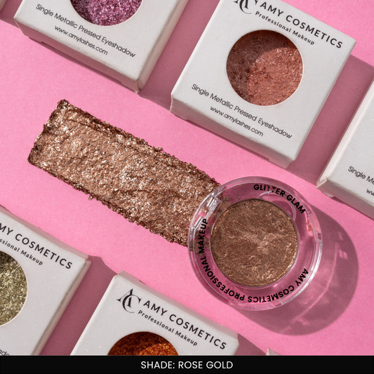 Rose Gold Single Metallic Pressed Eyeshadow | Pigmented | Long-Wearing