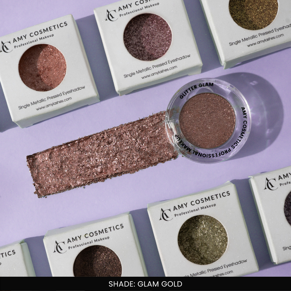 Glam Gold Single Metallic Pressed Eyeshadow | Pigmented | Long-Wearing