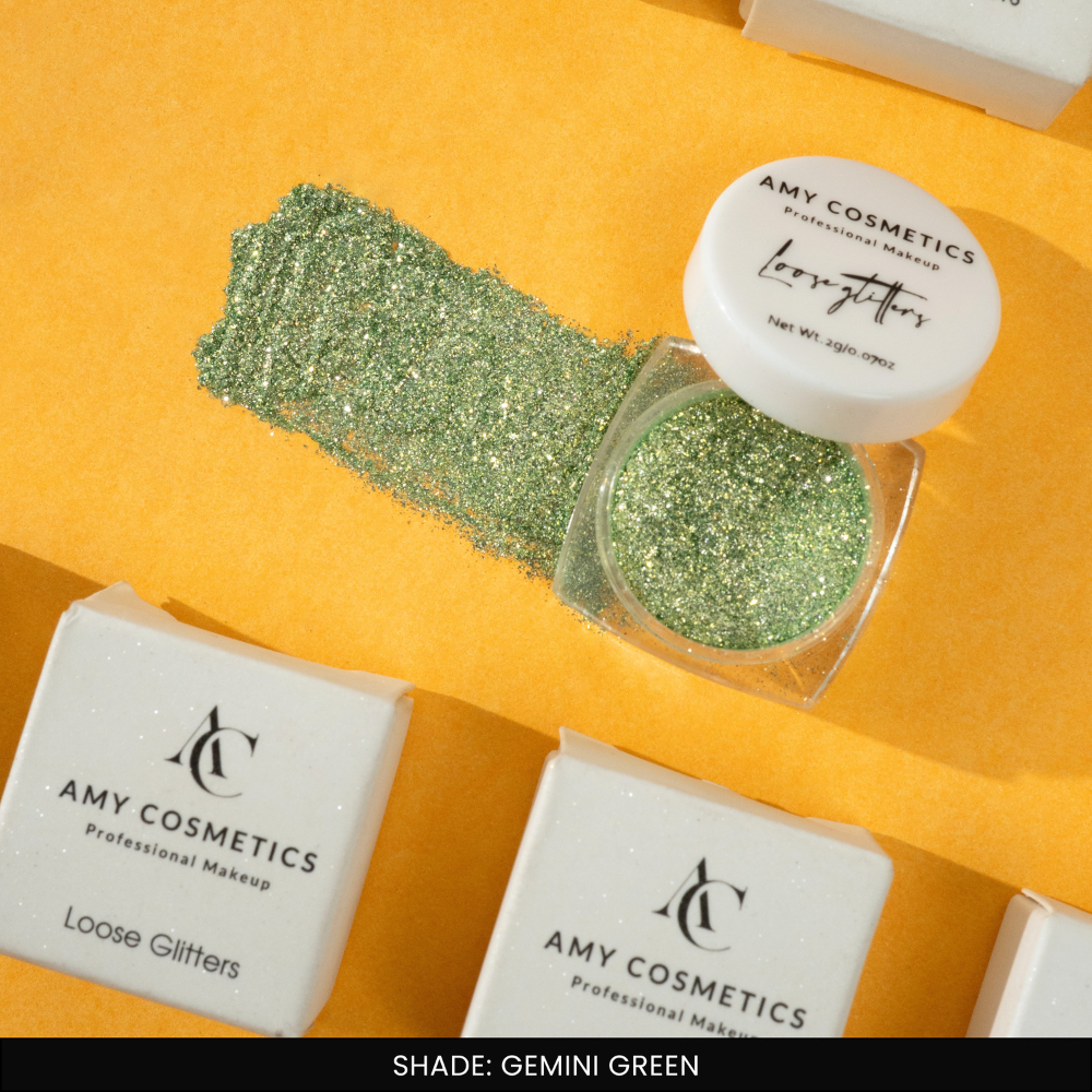 Gemini Green Loose Glitters | Cosmetic Grade | Face and Body Use