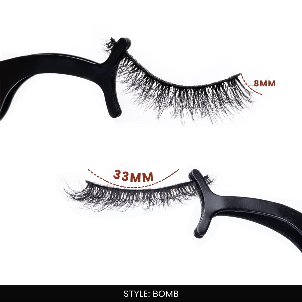 Bomb False Eye Lashes | Bold Dramatic Glam | Vegan Cruelty-Free | Pair of 10