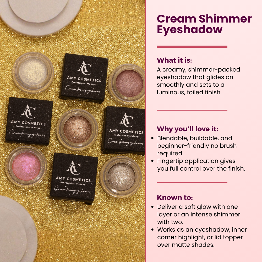 AMY LASHES Cream Shining Eyeshadow | Barbie | Shimmer Finish | Pigmented Formula