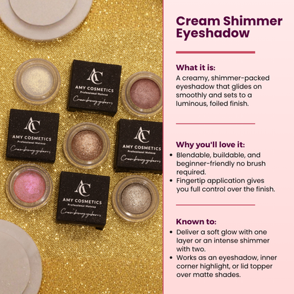AMY LASHES Cream Shining Eyeshadow | Barbie | Shimmer Finish | Pigmented Formula