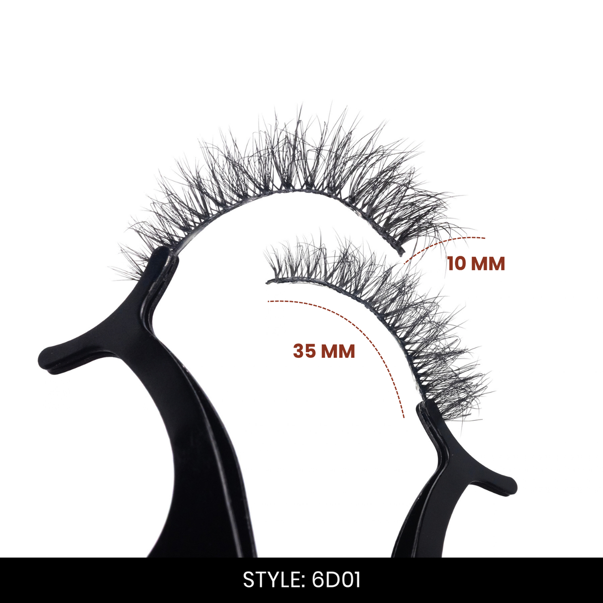 6D01 False Eyelashes | Pair of 20 | Fake Eyelashes for Women | Bold Volume Look | Lightweight Band