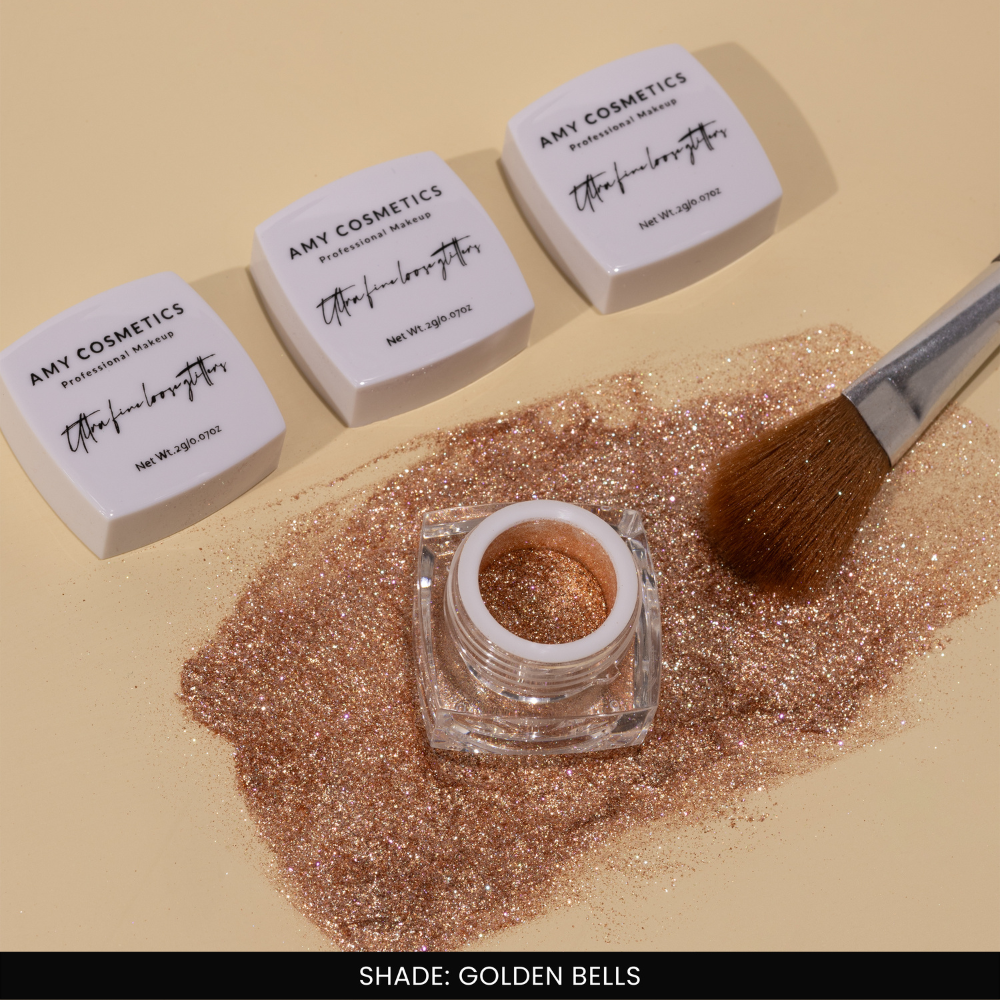 Golden Bells Ultra Fine Loose Glitters | Cosmetic Grade | Face Body Nail