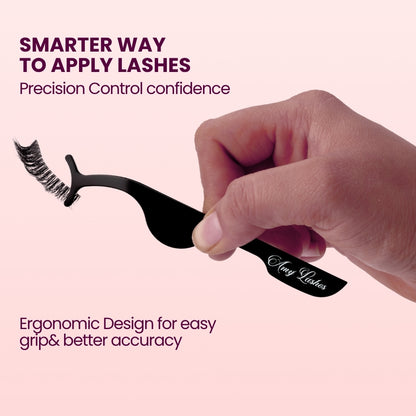 Black Precision Tweezer | False Lash Application Tool | Stainless Steel