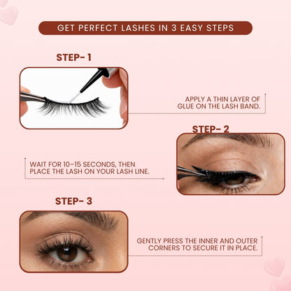 Ginger False Eye Lashes | Natural Daily Wear | Vegan Cruelty-Free | Pair of 5