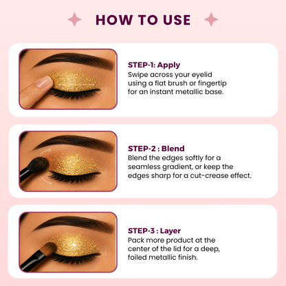 Morning Gold Single Metallic Pressed Eyeshadow | Pigmented | Long-Wearing