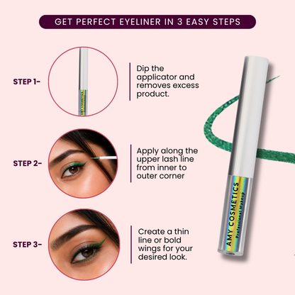 Green Glitter Eyeliner | Sparkle Liner | Fine Tip Applicator