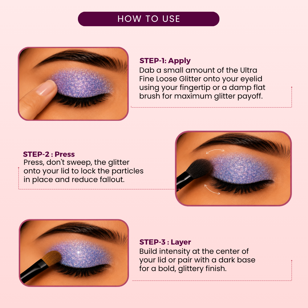 Orchid Ultra Fine Loose Glitters | Cosmetic Grade | Face Body Nail