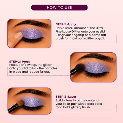Orchid Ultra Fine Loose Glitters | Cosmetic Grade | Face Body Nail