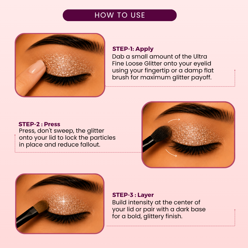 Golden Bells Ultra Fine Loose Glitters | Cosmetic Grade | Face Body Nail