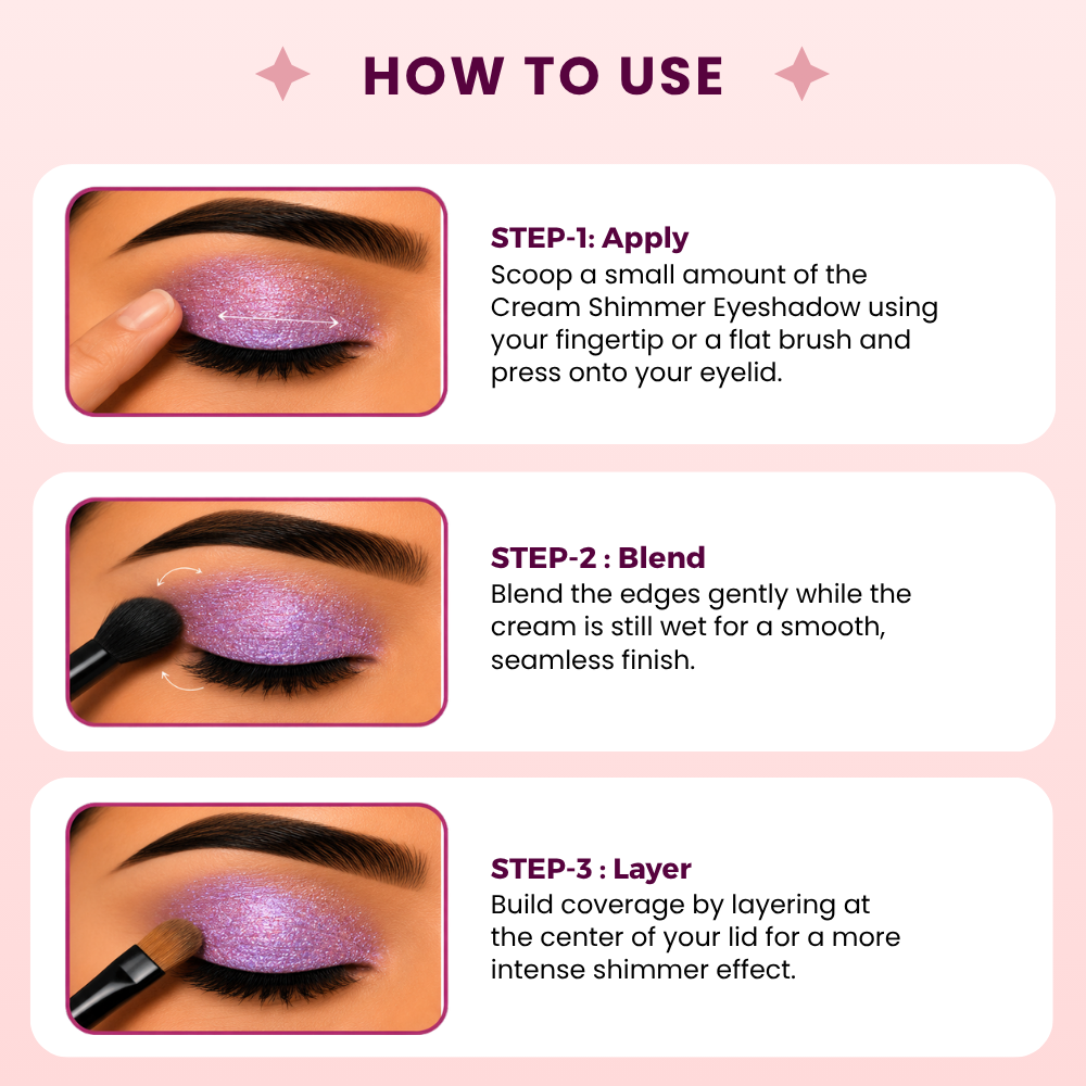 AMY LASHES Cream Shining Eyeshadow | Premium Purple | Shimmer Finish | Pigmented Formula