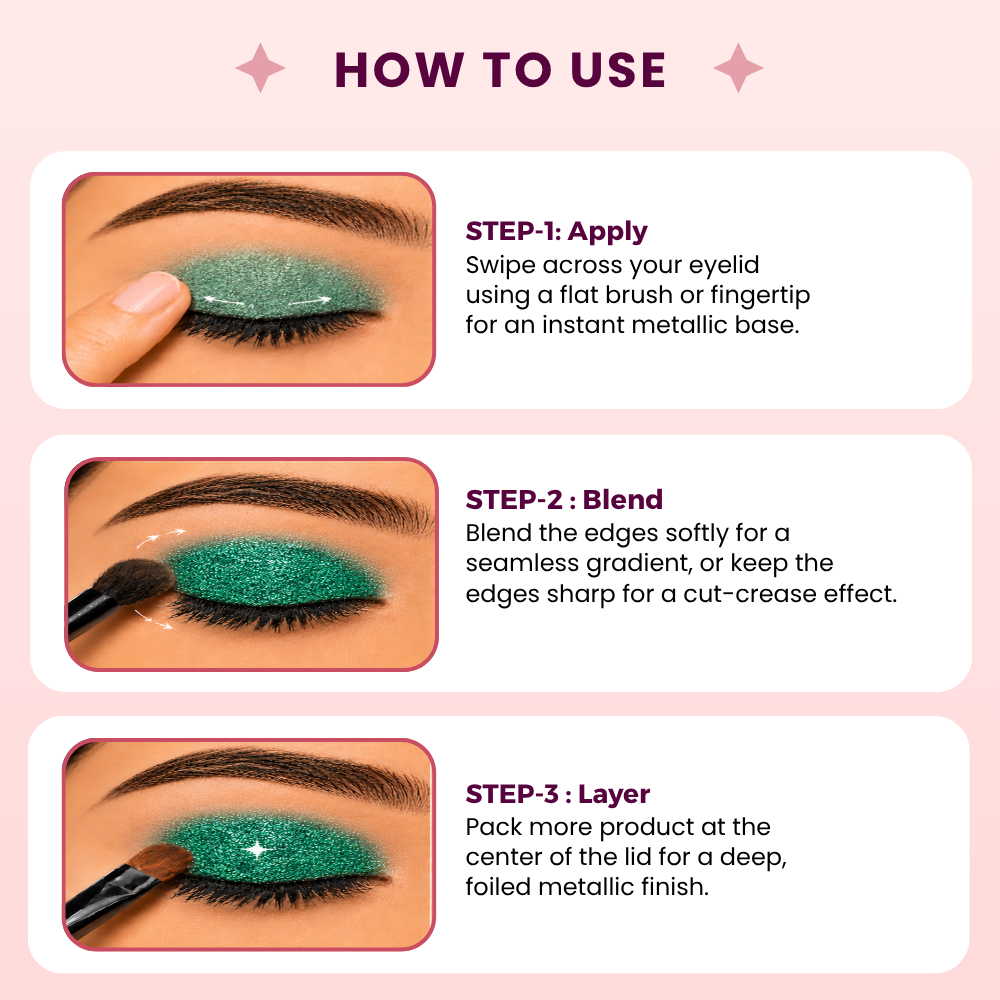Emerald Green Single Metallic Pressed Eyeshadow | Pigmented | Long-Wearing