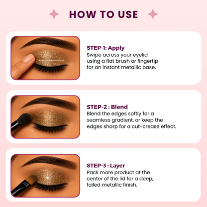 Champagne Single Metallic Pressed Eyeshadow | Pigmented | Long-Wearing