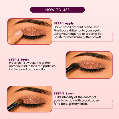 Bronze Gold Ultra Fine Loose Glitters | Cosmetic Grade | Face Body Nail