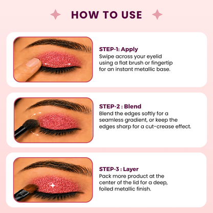 Pure Heart Single Metallic Pressed Eyeshadow | Pigmented | Long-Wearing