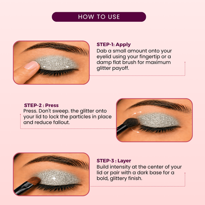 Silver Stars Loose Glitters | Cosmetic Grade | Face and Body Use