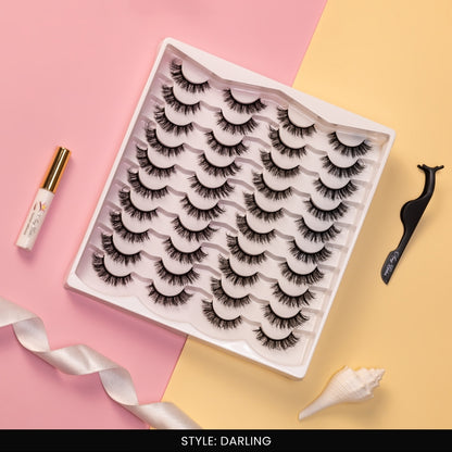 Darling False Eye Lashes | Bold Dramatic Glam | Vegan Cruelty-Free | Pair of 20