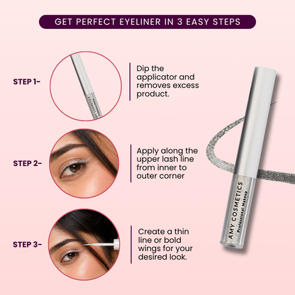 Silver Glitter Eyeliner | Sparkle Liner | Fine Tip Applicator