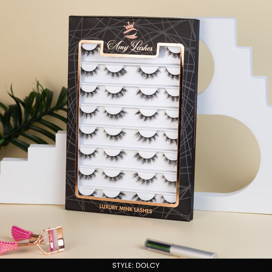 Dolcy False Eye Lashes | Natural Daily Wear | Vegan Cruelty-Free | Pair of 16