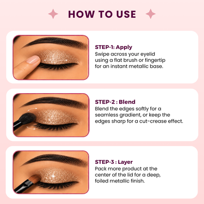 Rose Gold Single Metallic Pressed Eyeshadow | Pigmented | Long-Wearing