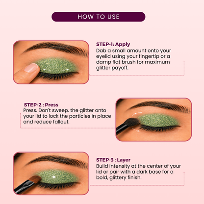 Gemini Green Loose Glitters | Cosmetic Grade | Face and Body Use