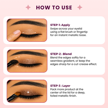 Honey Brown Single Metallic Pressed Eyeshadow | Pigmented | Long-Wearing