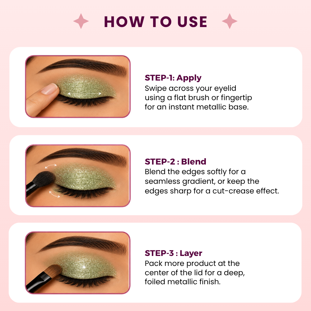 Jade Green Single Metallic Pressed Eyeshadow | Pigmented | Long-Wearing