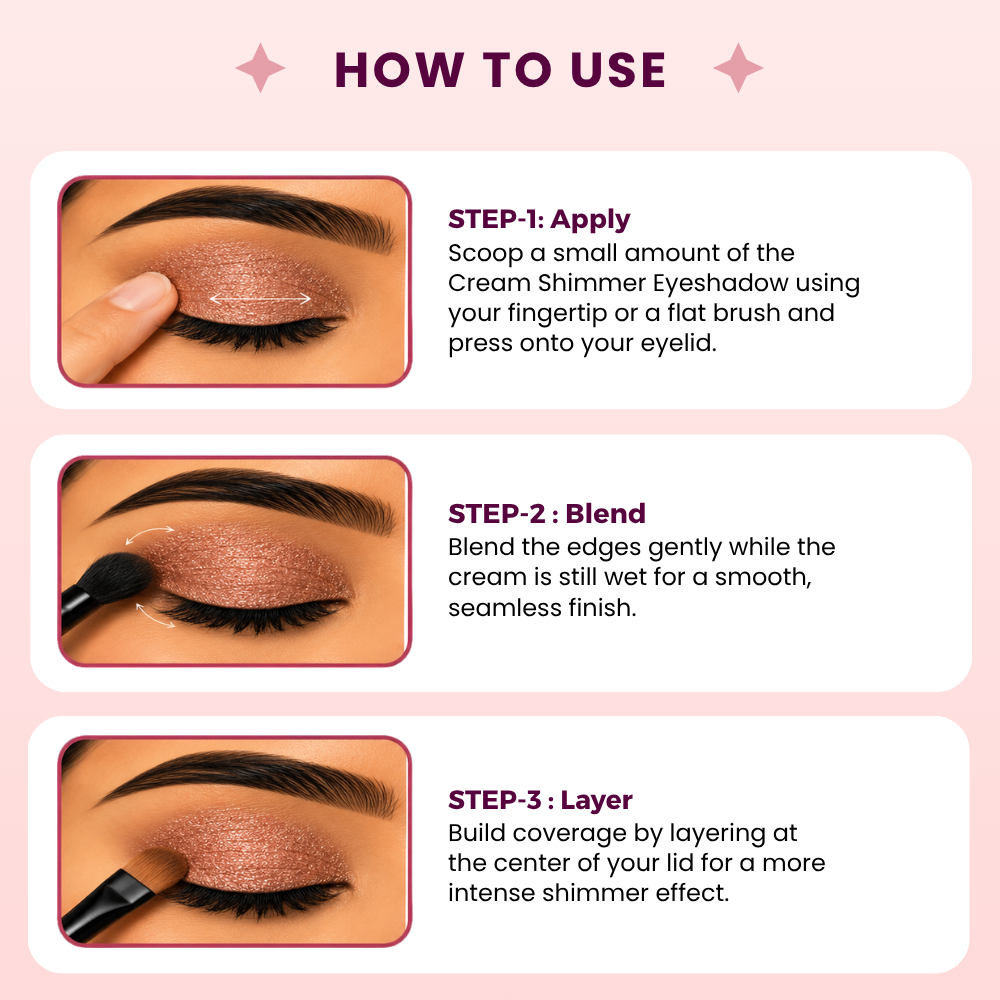 AMY LASHES Cream Shining Eyeshadow | Perky | Shining Finish | Pigmented Formula