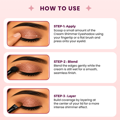 AMY LASHES Cream Shining Eyeshadow | Perky | Shining Finish | Pigmented Formula