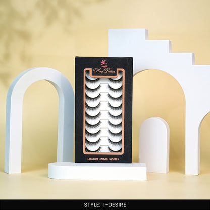 I-Desire False Eye Lashes | Bold Dramatic Glam | Vegan Cruelty-Free | Pair of 10