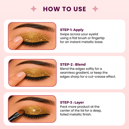 Golden Rush Single Metallic Pressed Eyeshadow | Pigmented | Long-Wearing