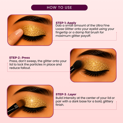 Daffodil Yellow Ultra Fine Loose Glitters | Cosmetic Grade | Face Body Nail