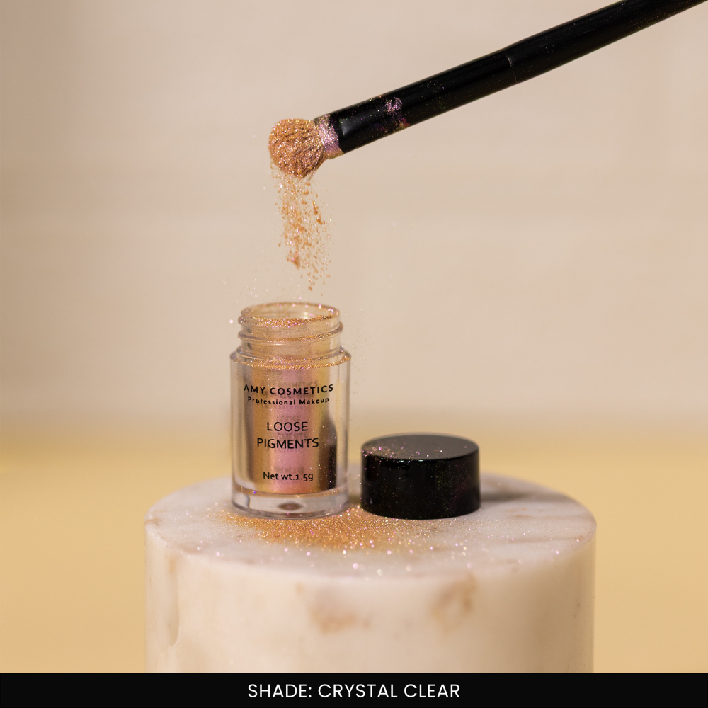 Crystal Clear Loose Pigments | Highly Pigmented Eyeshadow Powder | Shimmer Finish