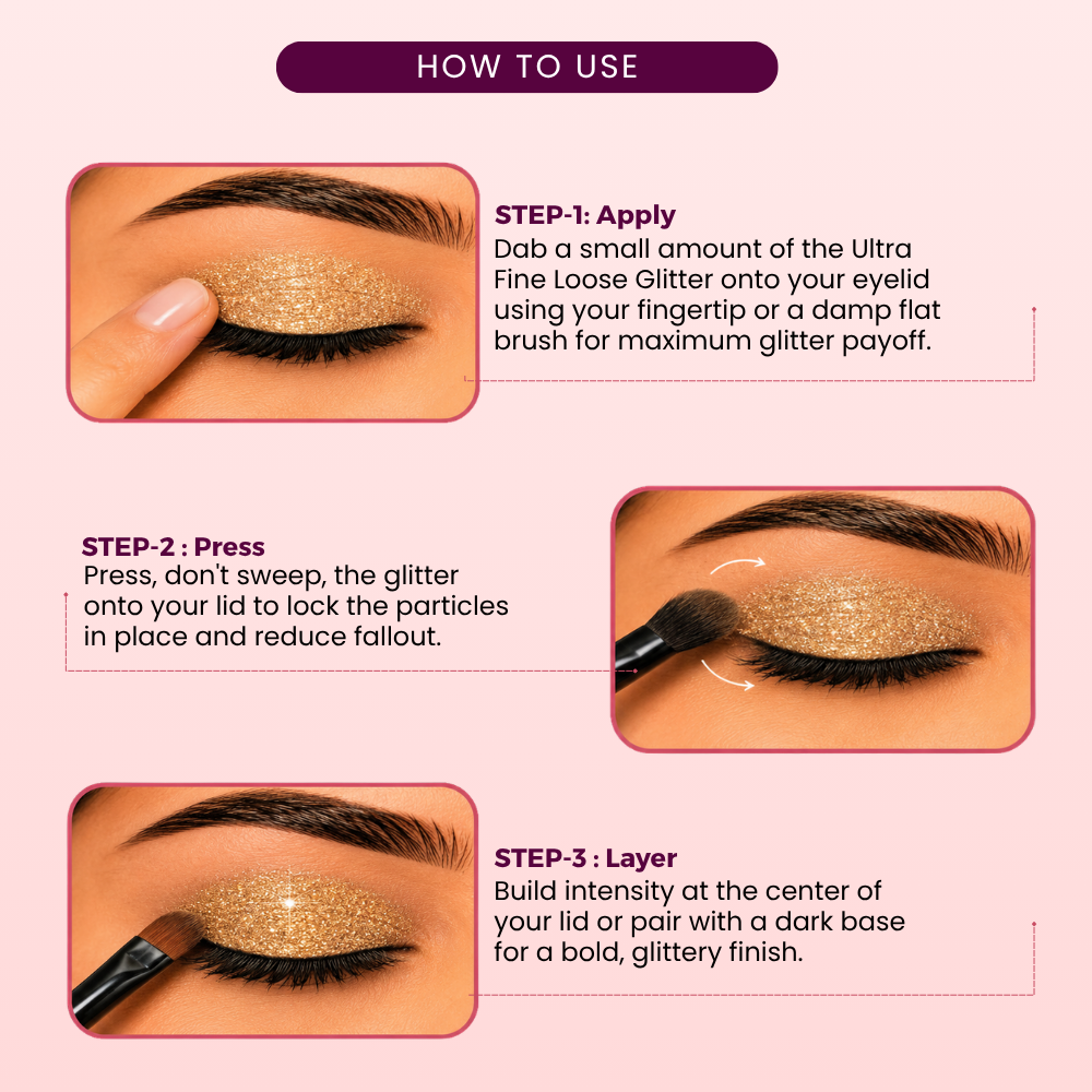 Adams Gold Ultra Fine Loose Glitters | Cosmetic Grade | Face Body Nail