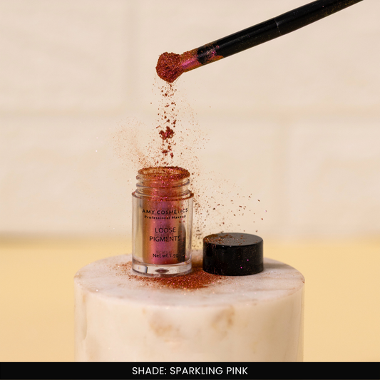 Sparkling Pink Loose Pigments | Highly Pigmented Eyeshadow Powder | Shimmer Finish