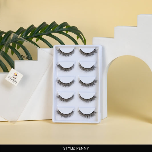 Penny False Eye Lashes | Natural Daily Wear | Vegan Cruelty-Free | Pair of 5