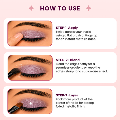Princess Purple Single Metallic Pressed Eyeshadow | Pigmented | Long-Wearing
