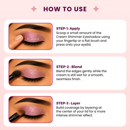 AMY LASHES Cream Shining Eyeshadow | Barbie | Shimmer Finish | Pigmented Formula